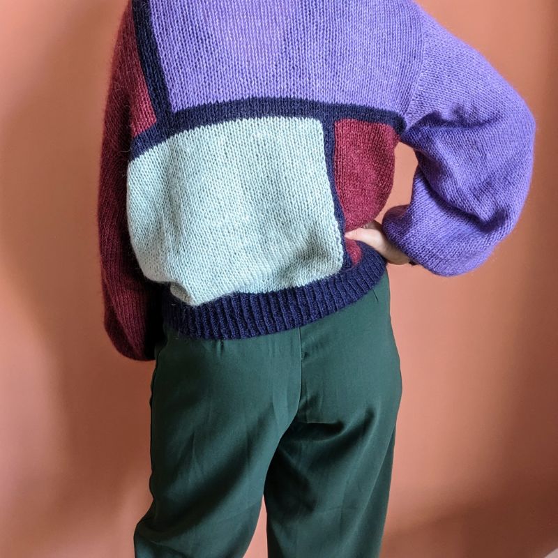 Pull Mondrian - Patron de tricot - Intarsia