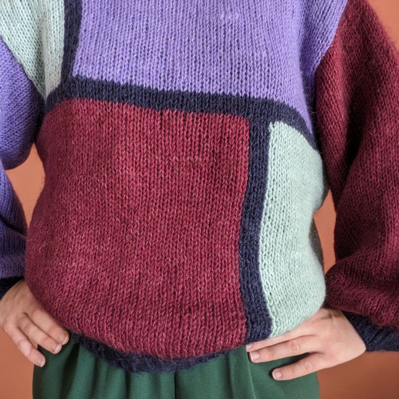 Pull Mondrian - Patron de tricot - Intarsia