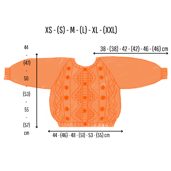taille disponible pour le gilet twist and shout
