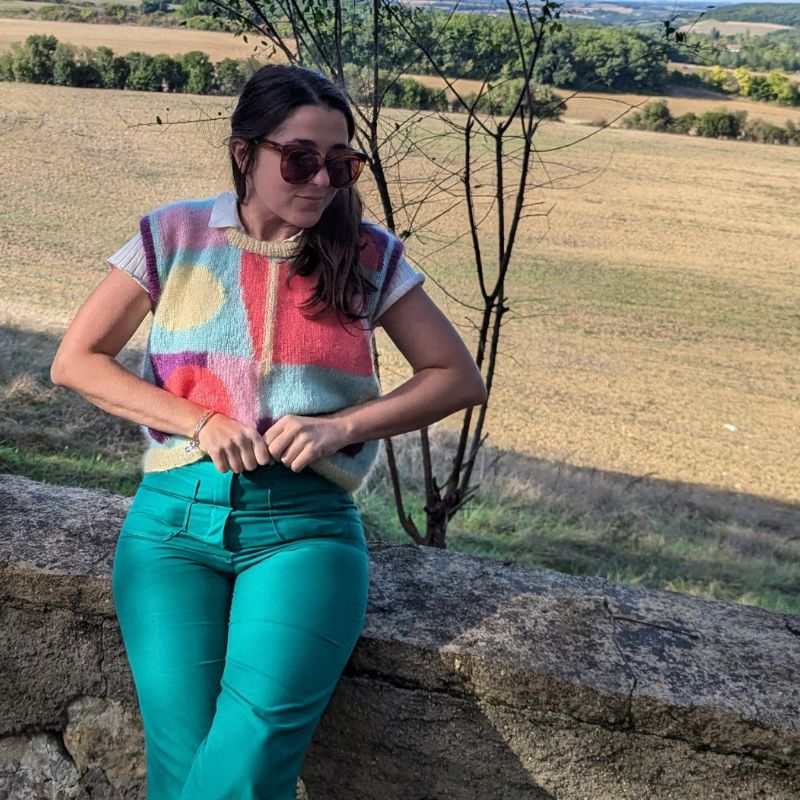 Ärmelloser Pullover von Vasarely - Strickmuster - Intarsia