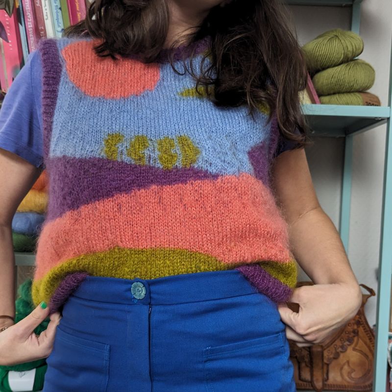 Pull sans manche Sunrise - Patron de tricot - Intarsia