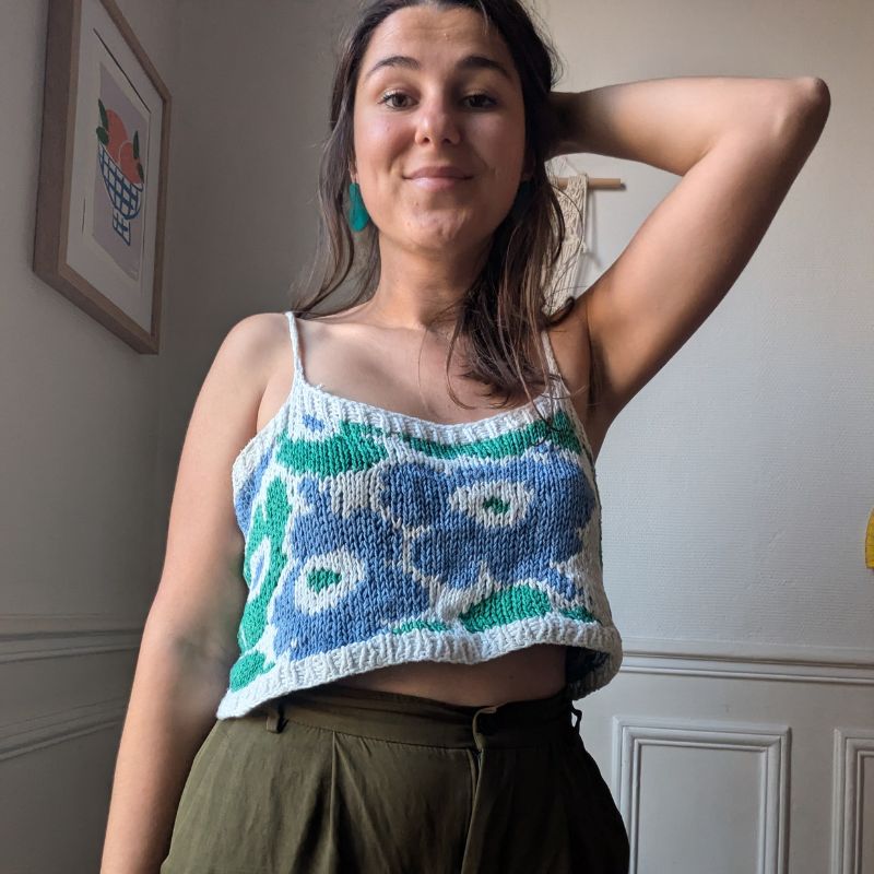 patron de tricot gratuit top intarsia