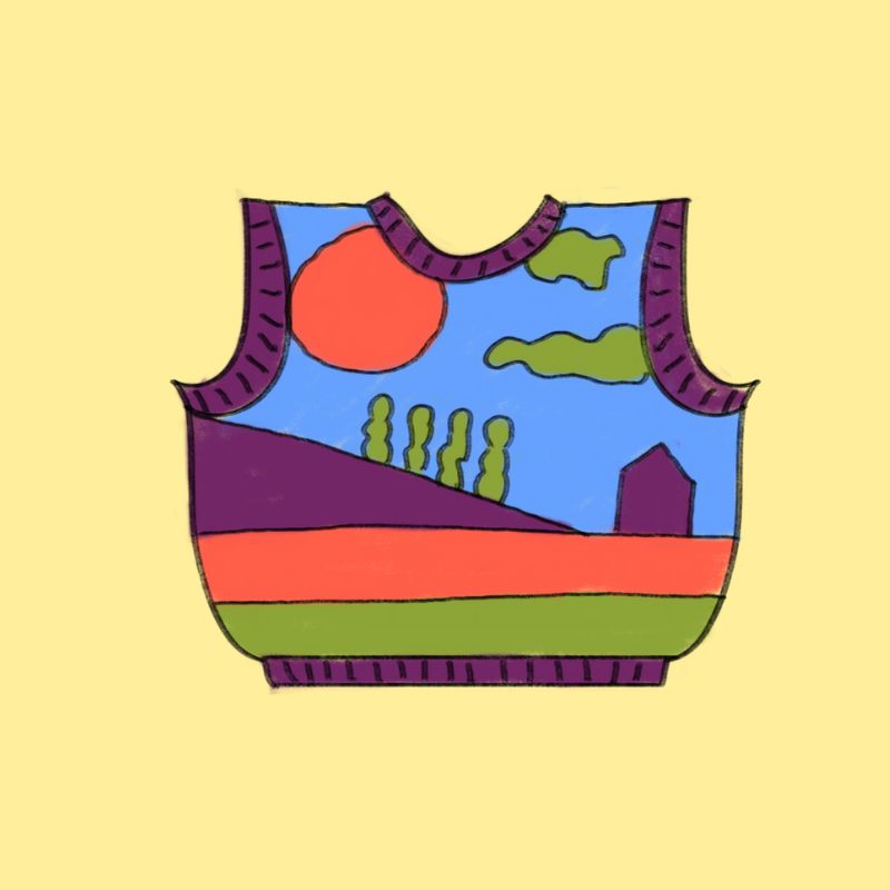 Pull sans manche Sunrise - Patron de tricot - Intarsia