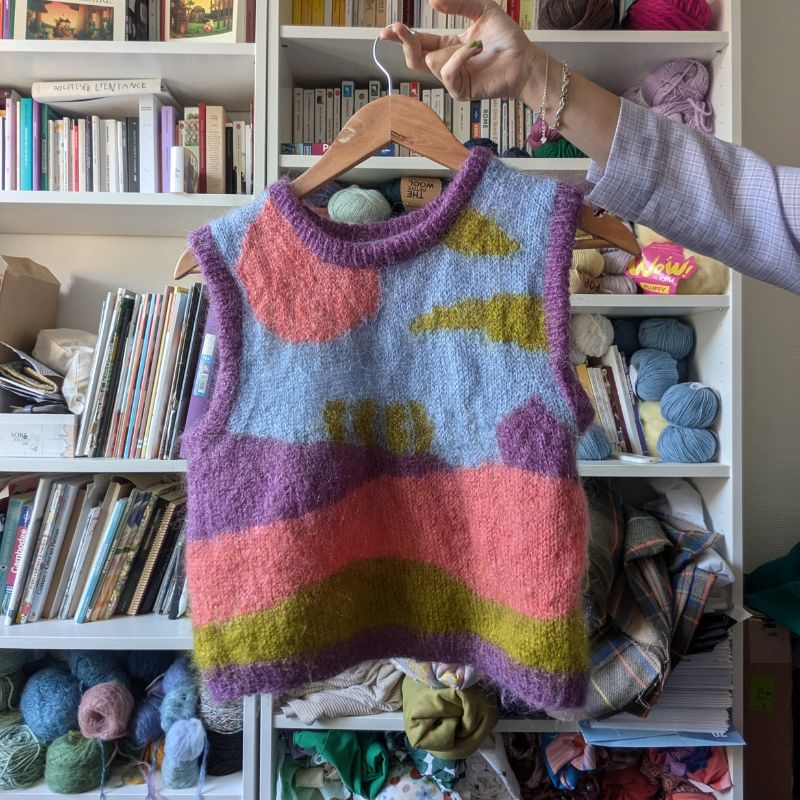 Pull sans manche Sunrise - Patron de tricot - Intarsia