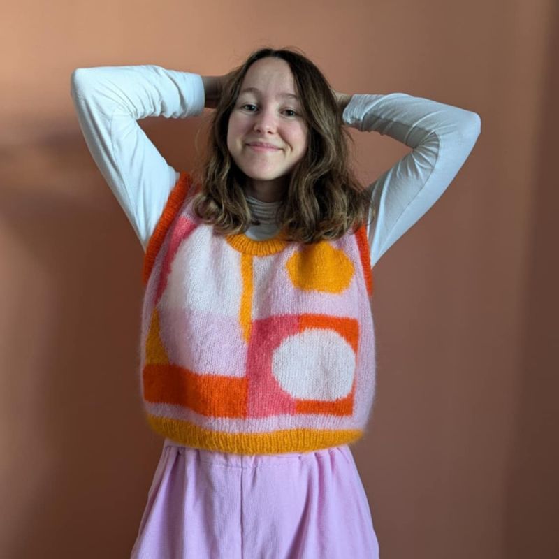 Ärmelloser Pullover von Vasarely - Strickmuster - Intarsia