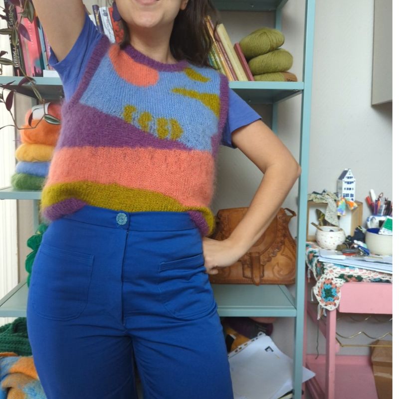 Pull sans manche Sunrise - Patron de tricot - Intarsia