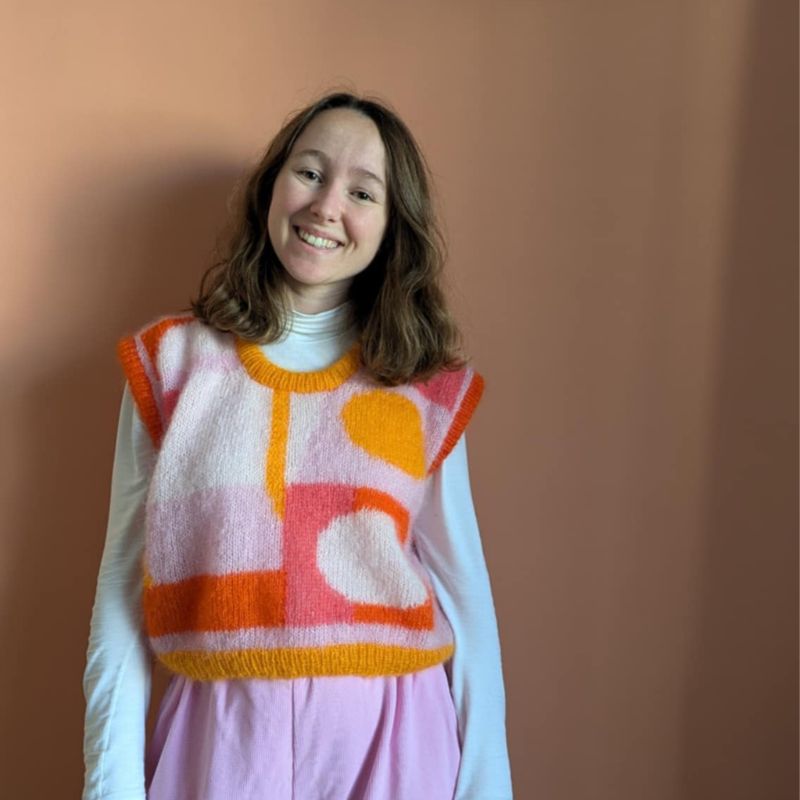 Ärmelloser Pullover von Vasarely - Strickmuster - Intarsia