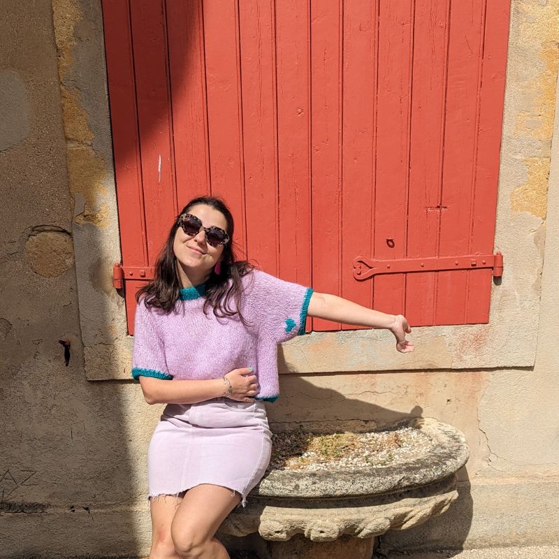 short sleeves sweater knitting pattern intarsia