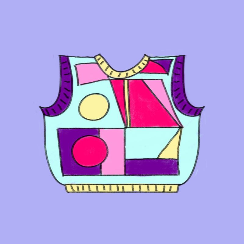 Ärmelloser Pullover von Vasarely - Strickmuster - Intarsia