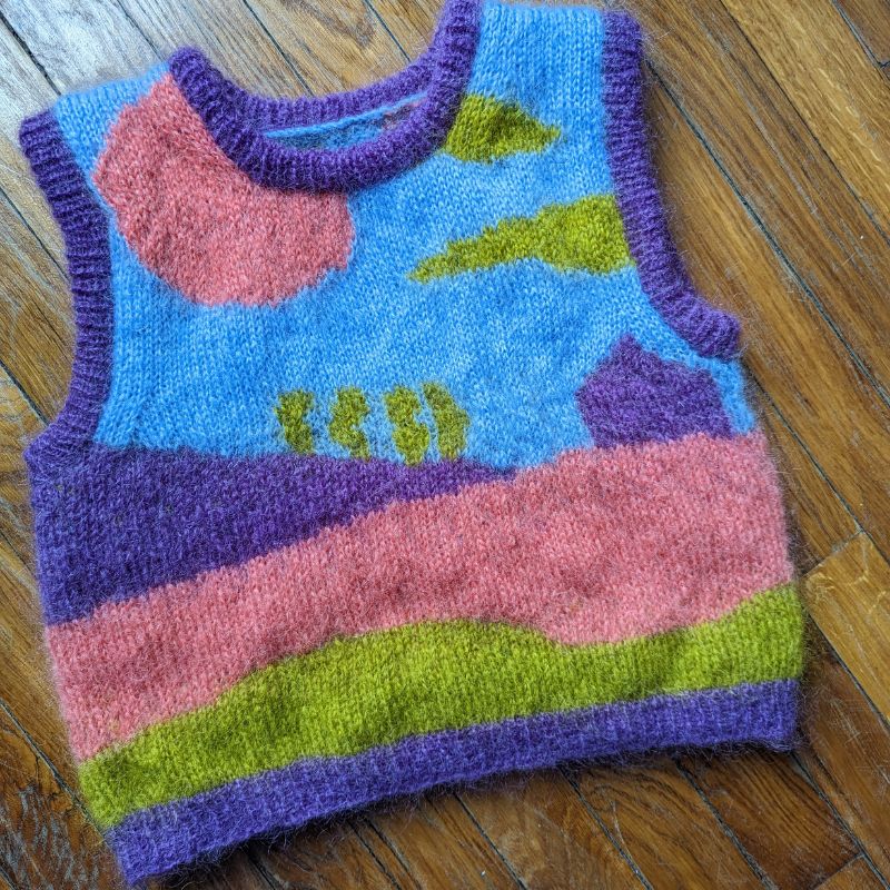 Pull sans manche Sunrise - Patron de tricot - Intarsia