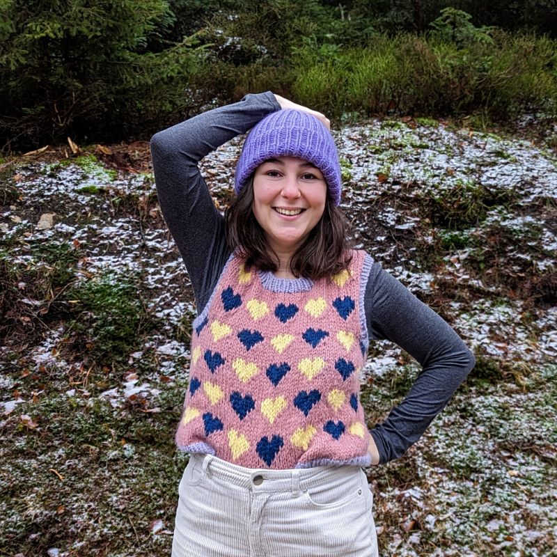patron de tricot d'un gilet sans manche