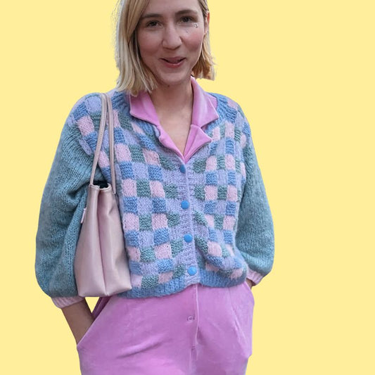 Elmer Cardigan - Knitting Pattern - Bicolore Basketweave Stitch
