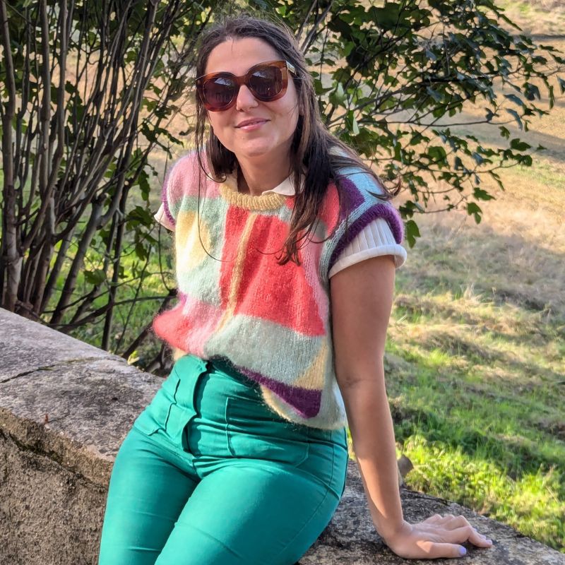 Ärmelloser Pullover von Vasarely - Strickmuster - Intarsia