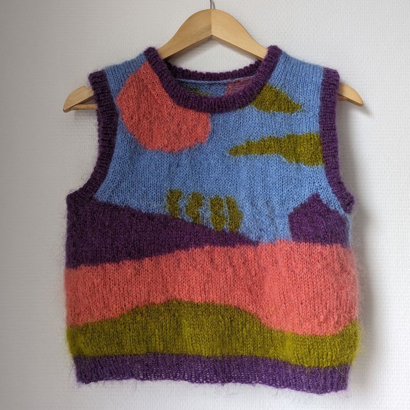 Pull sans manche Sunrise - Patron de tricot - Intarsia