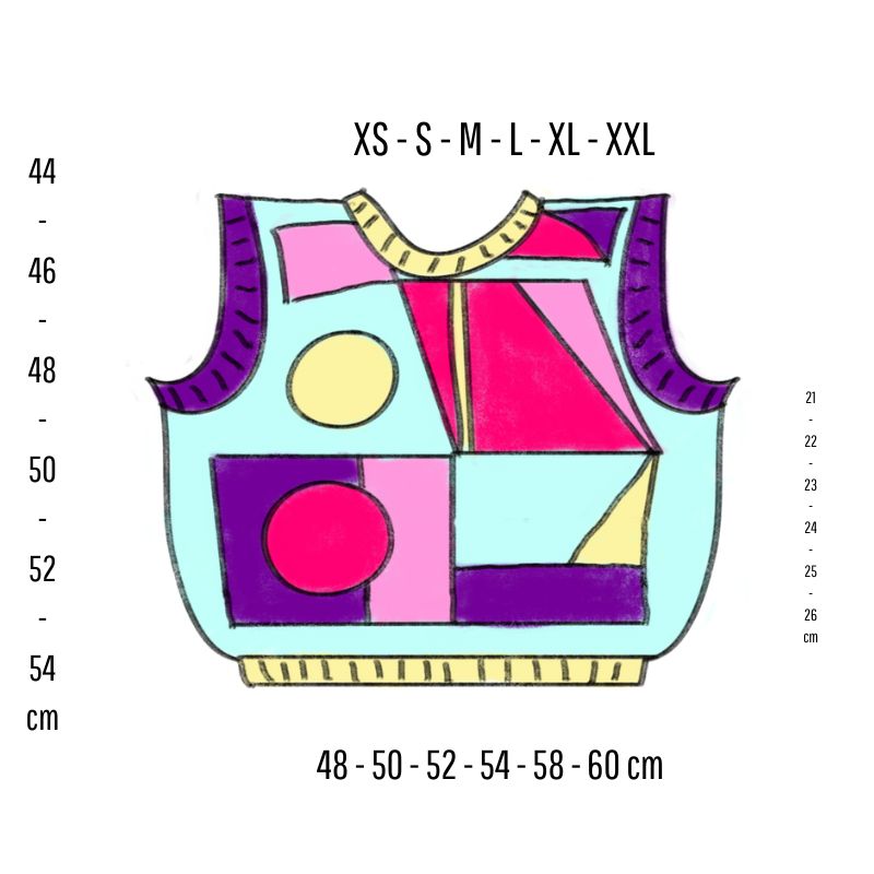 Ärmelloser Pullover von Vasarely - Strickmuster - Intarsia