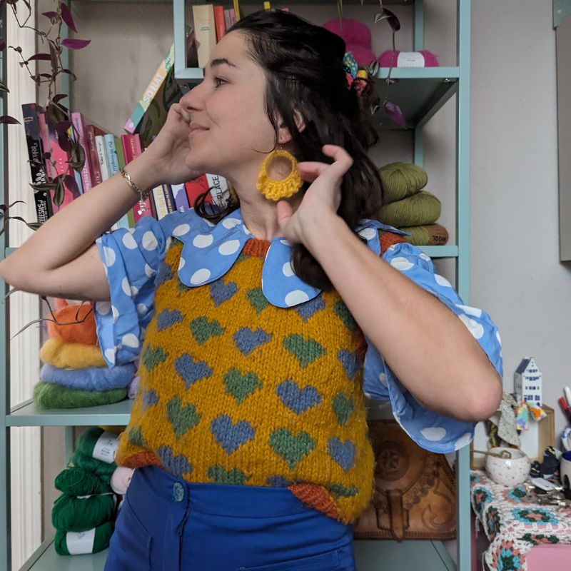 patron de tricot pour faire un pull avec motif coeur