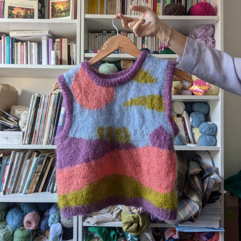 Pull sans manche Sunrise - Patron de tricot - Intarsia
