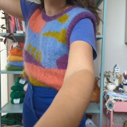 Sunrise Vest - Knitting Pattern - Intarsia
