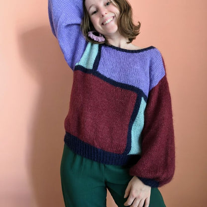 Pull Mondrian - Patron de tricot - Intarsia