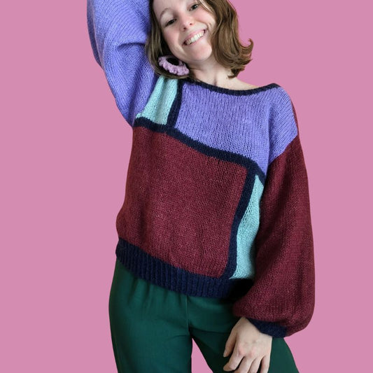 Pull Mondrian - Patron de tricot - Intarsia