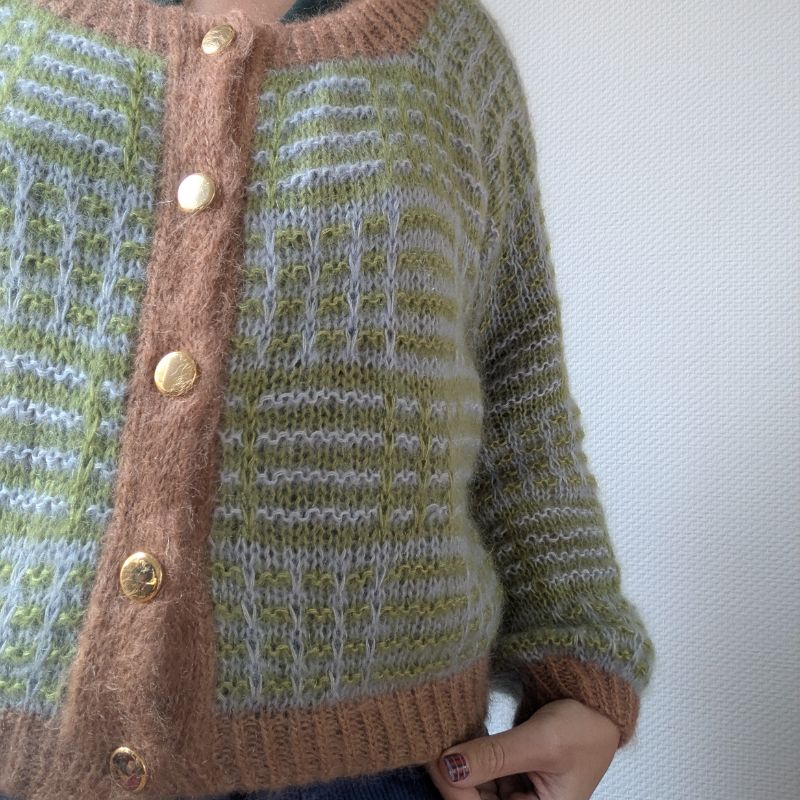 Le gilet Nartelle – Patron de tricot - Point Mosaïque