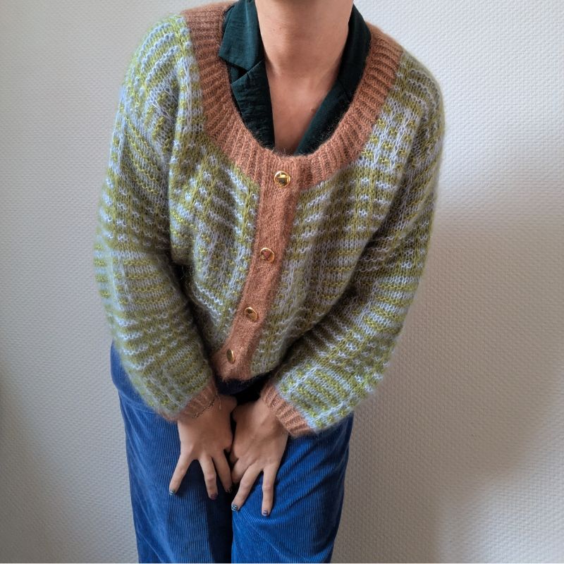 Le gilet Nartelle – Patron de tricot - Point Mosaïque
