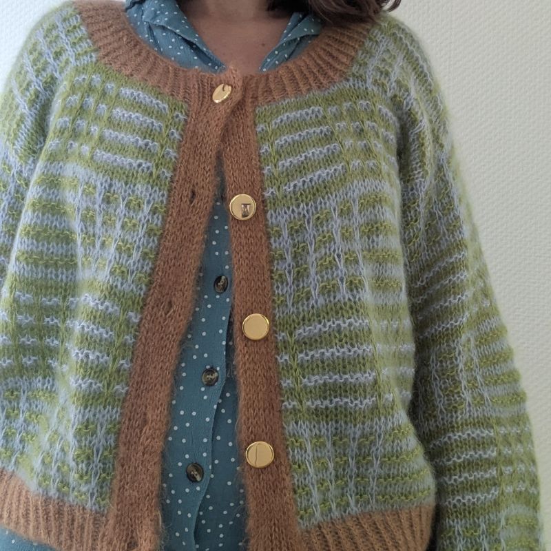 Le gilet Nartelle – Patron de tricot - Point Mosaïque