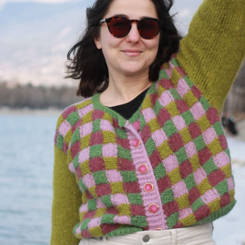 basketweave stitch knitting cardigan