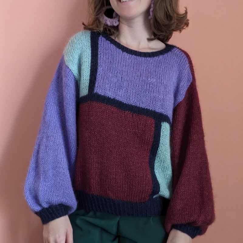 Pull Mondrian - Patron de tricot - Intarsia