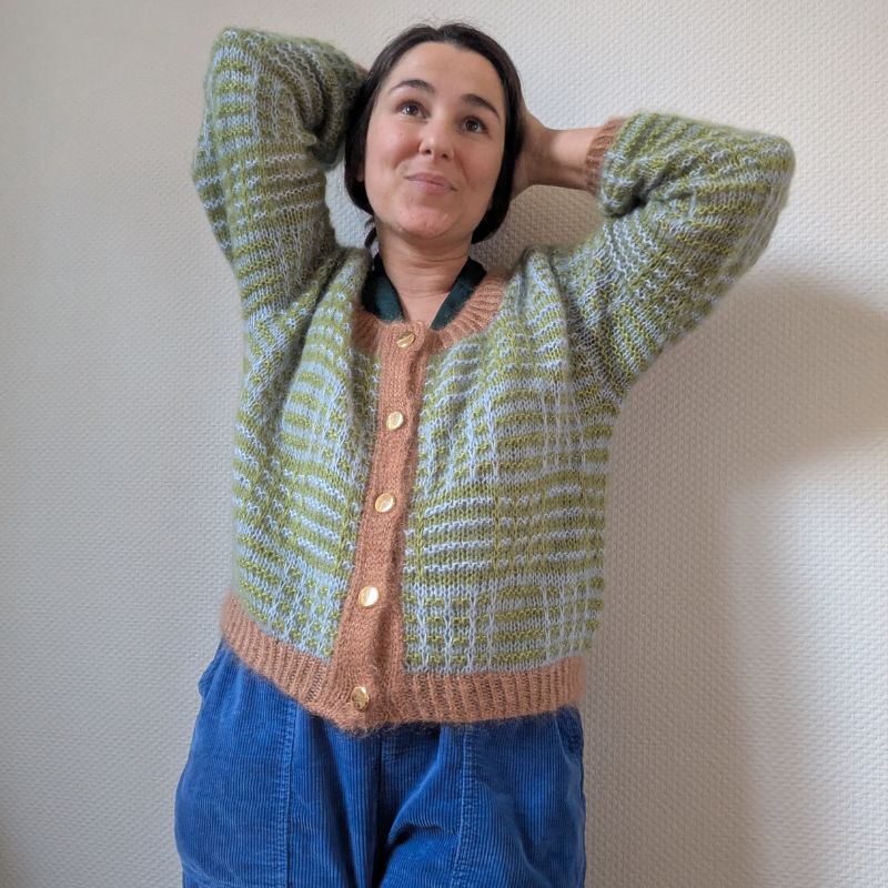 Le gilet Nartelle – Patron de tricot - Point Mosaïque