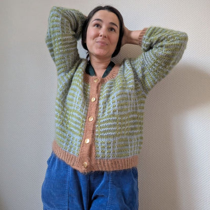 Le gilet Nartelle – Patron de tricot - Point Mosaïque
