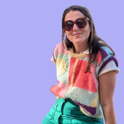Pull sans manche Vasarely - Patron de tricot - Intarsia