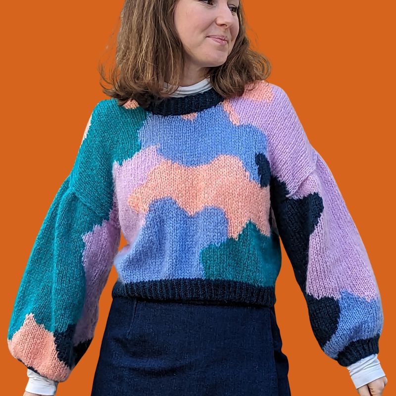 Splashie Pullover - Strickanleitung - Intarsia