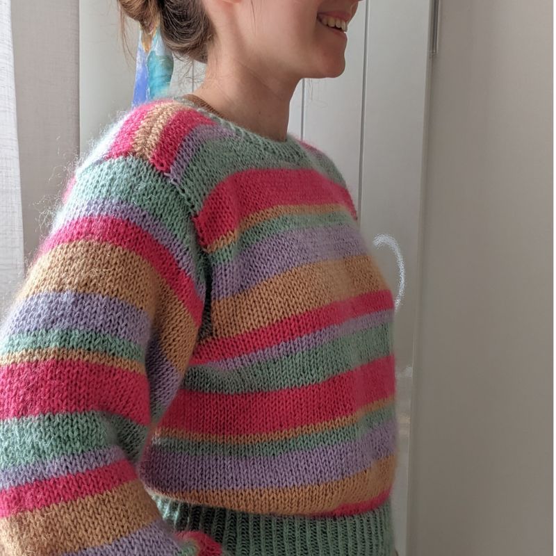 pull avec des rayures patron de tricot